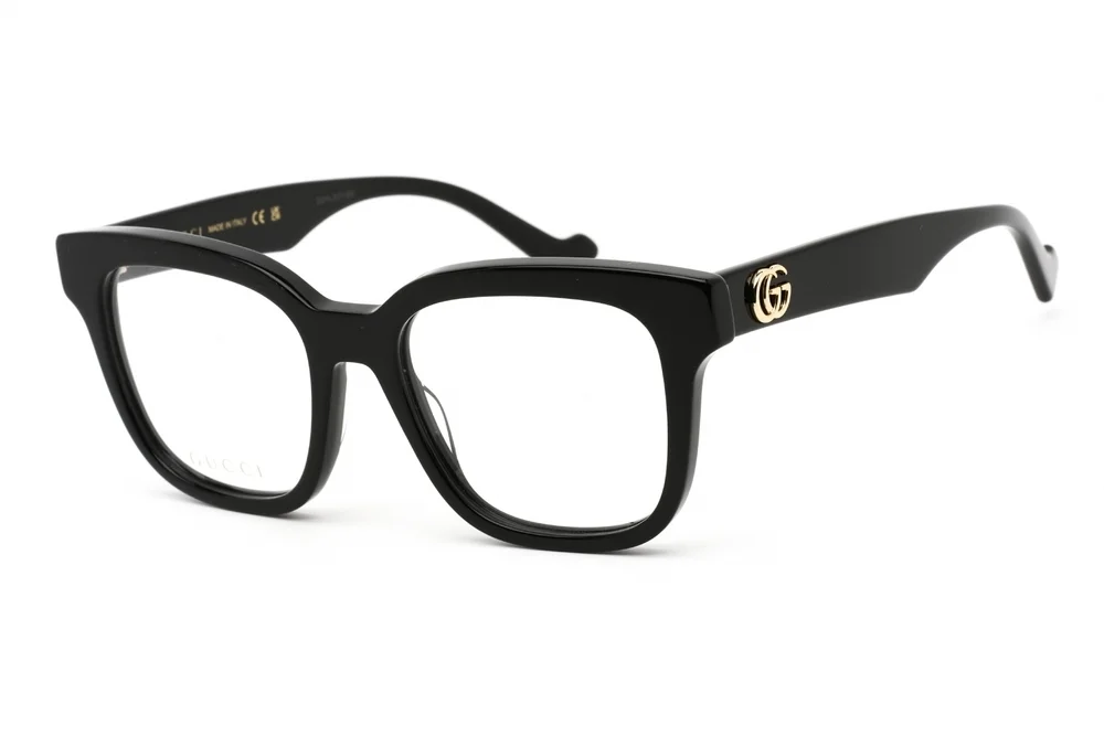 NWT Gucci GG0958O-004 Black Rectangular 52mm Glasses